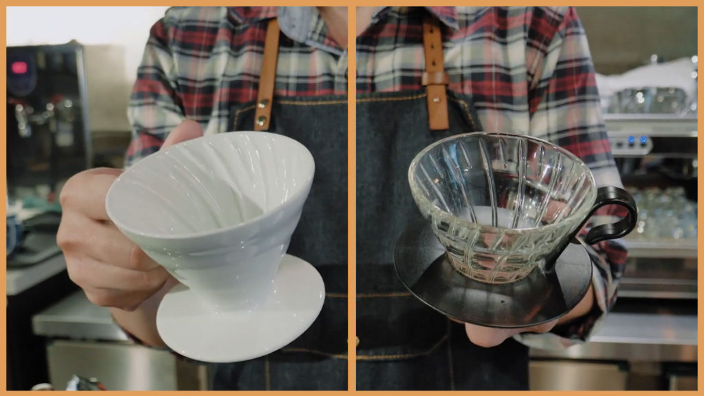 不同的Hario V60濾杯材質（玻璃 vs 陶瓷）