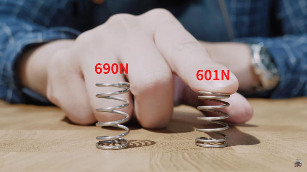 690N vs 601N-彈簧比較